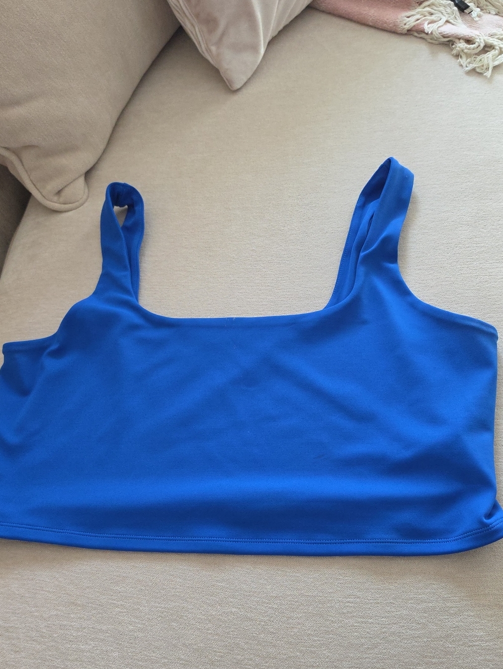Express Royal Blue Square Neck Crop Top